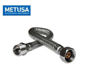TUBO DE ABASTO ALUM. TRENZ. C/REF. NYLON 1/2 X 1/2 X 40CM M-H