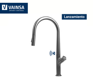 GRIFERÍA MEZCLADORA MONOCO LAVADERO NEGRONI SENSOR GUN METAL - VAINSA