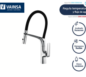 GRIFERÍA MEZCLADORA MONOCO LAVADERO CROMADA COSMOPOLITAN - VAINSA