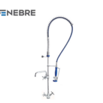 MEZCLADORA  MONOBLOCK  CON COLUMNA PRELAVADO PARA ALTA COCINA CON PICO AUXILIAR Y MANGUERA FLEXIBLE