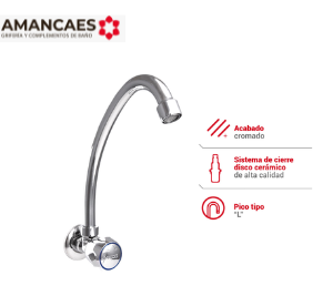 LLAVE DE LAVADERO BRONCE PICO L CAMILA - AMANCAES