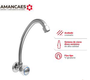 LLAVE DE LAVADERO BRONCE PICO L MICAELA - AMANCAES