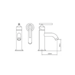 MEZCLADORA MONOCOMANDO PARA LAVATORIO BAJA - VAINSA - Imagen 2