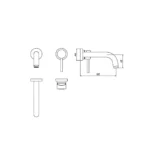 MEZCLADORA MONOCOMANDO PARA LAVATORIO A LA PARED - VAINSA - Imagen 2