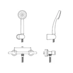 MEZCLADORA PARA DUCHA DE SOBREPONER C/SALIDA - VAINSA - Imagen 2