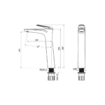 MONOCOMANDO LAVATORIO ALTA BELLINI CON ACABADO DURACROM - VAINSA - Imagen 2