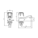 LLAVE PARA LAVATORIO BAJA IBIZA - VAINSA - Imagen 2