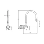 LLAVE PARA LAVADERO PARED FLEXIBLE BALI BLACK - VAINSA - Imagen 2