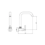 LLAVE PARA  LAVADERO A LA PARED - VAINSA - Imagen 2