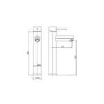 MEZCLADORA MONOCOMANDO PARA LAVATORIO ALTA - VAINSA - Imagen 2