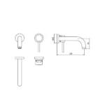 MEZCLADORA MONOCOMANDO PARA LAVATORIO A LA PARED - VAINSA - Imagen 3