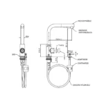 MEZCLADORA MONOCOMANDO PARA LAVADERO AL MUEBLE - VAINSA - Imagen 2