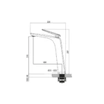 MEZCLADORA MONOCO LAVATORIO ALTA BLACK COSMOPOLITAN - VAINSA - Imagen 2