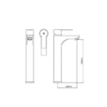 MEZCLADORA MONOCOMANDO PARA LAVATORIO ALTA - VAINSA - Imagen 2