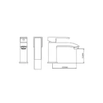 MONOCOMANDO PARA LAVATORIO BAJA SQUARE - VAINSA - Imagen 2