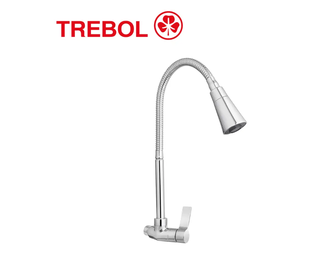 Copia de Copia de VAINSA_IMAGENES DE LA WEB - 2026-03-16T135847.344 LLAVE DE 1/2” PICO FLEXIBLE A LA PARED SAVONA LUX PARA COCINA - TREBOL - Imagen 1