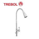 LLAVE SAVONA LUX CON PICO FLEXIBLE CROMADO AL MUEBLE - TREBOL