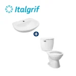 COMBO DE MEDIO BAÑO INODORO CON LAVATORIO PUNTA SAL - ITALGRIF