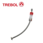 TUBO DE ABASTO LAVATORIO ACERO INOXIDABLE 1/2”X1/2”X45CM - TREBOL