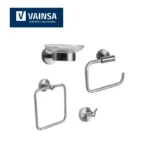 ACCESORIOS DE BAÑO 4 PIEZAS KIT STEEL - VAINSA