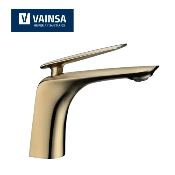 MONOCOMANDO PARA LAVATORIO BAJA CON ACABADO GOLD - VAINSA