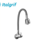 LLAVE PARA LAVADERO CON PICO FLEXIBLE GRIS A LA PARED - ITALGRIF