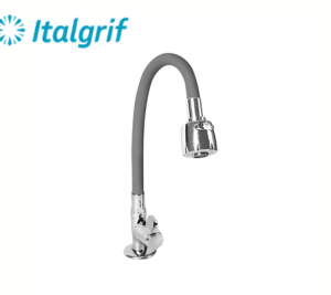 LLAVE PARA LAVADERO CON PICO FLEXIBLE GRIS AL MUEBLE - ITALGRIF