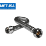 TUBO DE ABASTO ALUM. TRENZ. C/REF. NYLON 1/2 X 1/2 X 40CM M-H - METUSA