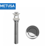 DESAGÜE PUSH CROMADO 1 1/4" X 10" C/REBOSE - METUSA