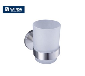 PORTA VASO CON VASO ACERO INOX - VAINSA