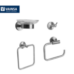 ACCESORIOS DE BAÑO 4 PIEZAS KIT STEEL - VAINSA