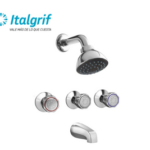 MEZCLADORA DE DUCHA - TINA 3 LLAVES CON SALIDA BARÚ - ITALGRIF