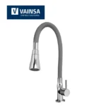 LLAVE DE LAVADERO AL MUEBLE C/PICO FLEXIBLE GRIS BALI - VAINSA