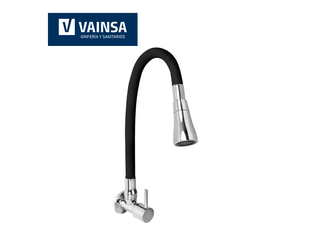 PLANTILLAS DE IMAGENES DE WEB - 2026-05-04T152152.974 LLAVE PARA LAVADERO A LA PARED P/FLEX NEGRO - VAINSA - Imagen 1