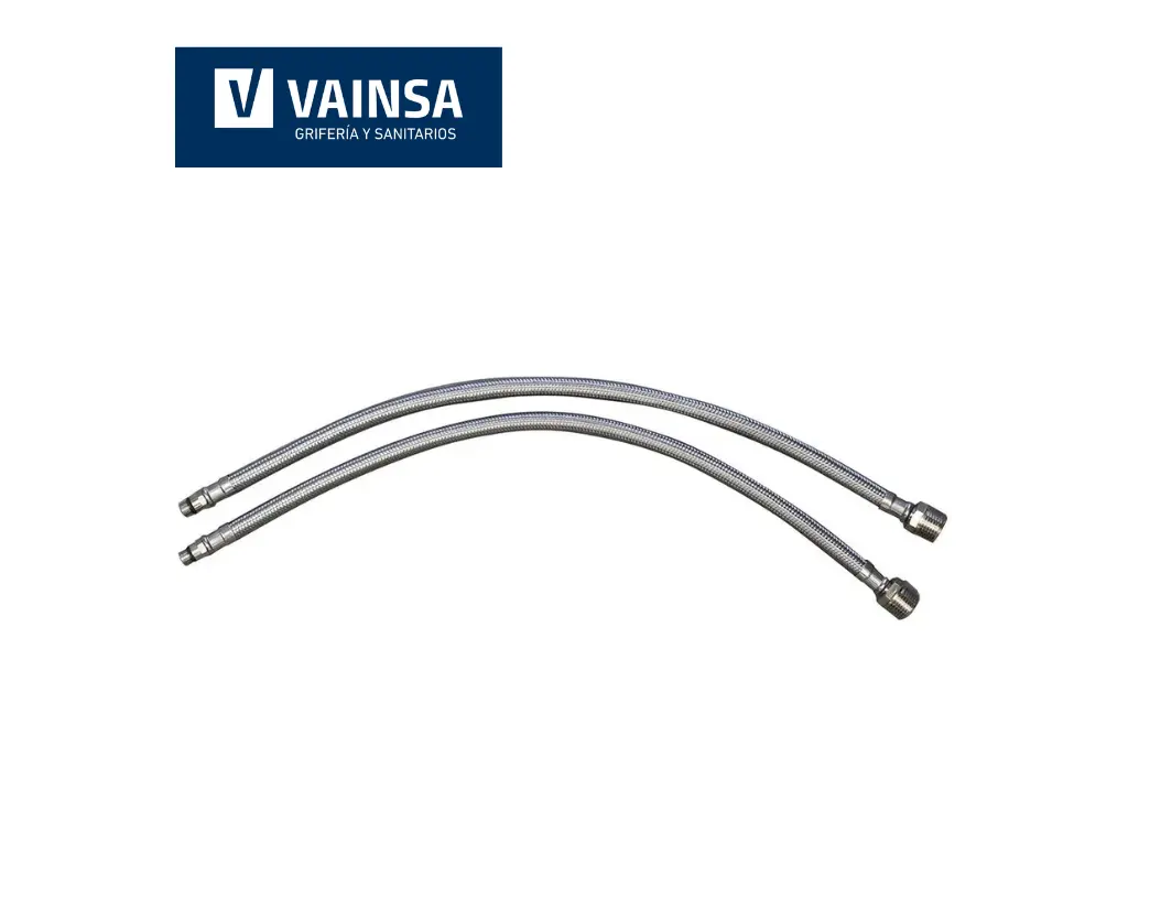 PLANTILLAS DE IMAGENES DE WEB - 2026-05-09T194020.398 KIT TUBOS DE ABASTO ACERO INOXIDABLE 50CM CON ESPARRAGOS PARA LAVATORIO - VAINSA - Imagen 1