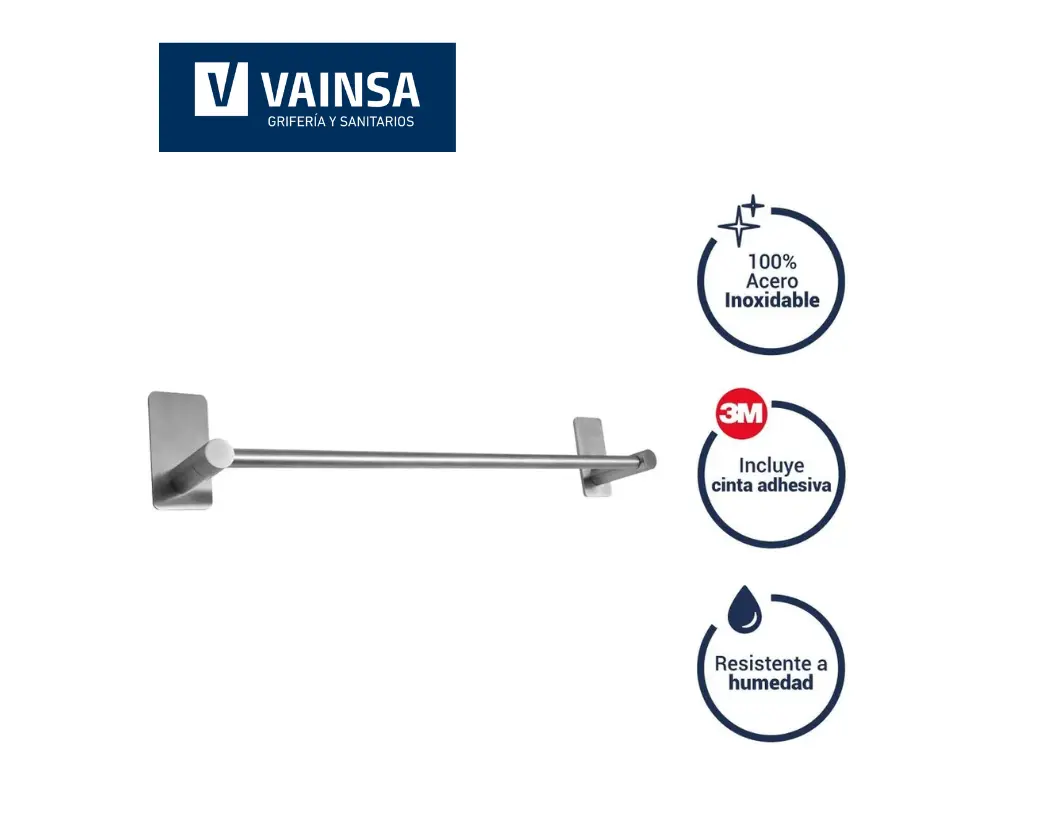 PLANTILLAS DE IMAGENES DE WEB - 2026-05-24T092232.522 TOALLERO DE BARRA INOX BALI (45cm) CON 3M - VAINSA - Imagen 1