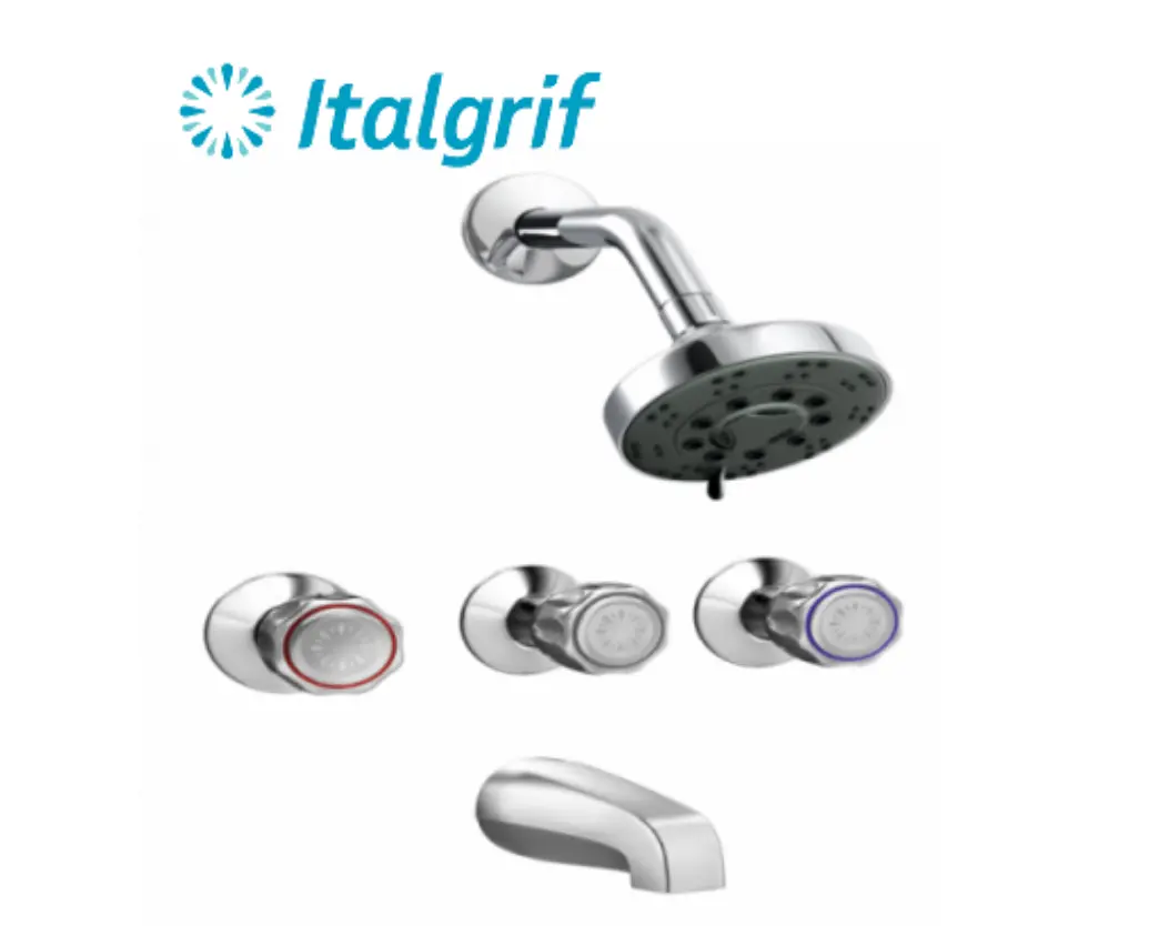 PLANTILLAS DE IMAGENES DE WEB - 2026-05-26T222607.574 MEZCLADORA DE DUCHA – TINA 3 LLAVES CON SALIDA TECNO - ITALGRIF - Imagen 1
