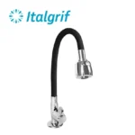 LLAVE PARA LAVADERO CON PICO FLEXIBLE NEGRO AL MUEBLE - ITALGRIF