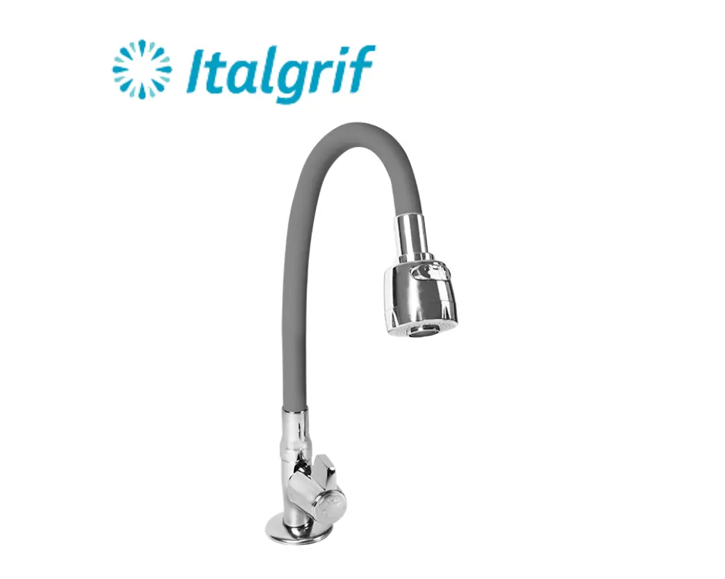 PLANTILLAS DE IMAGENES DE WEB - 2026-05-28T075539.449 LLAVE PARA LAVADERO CON PICO FLEXIBLE GRIS AL MUEBLE - ITALGRIF - Imagen 1
