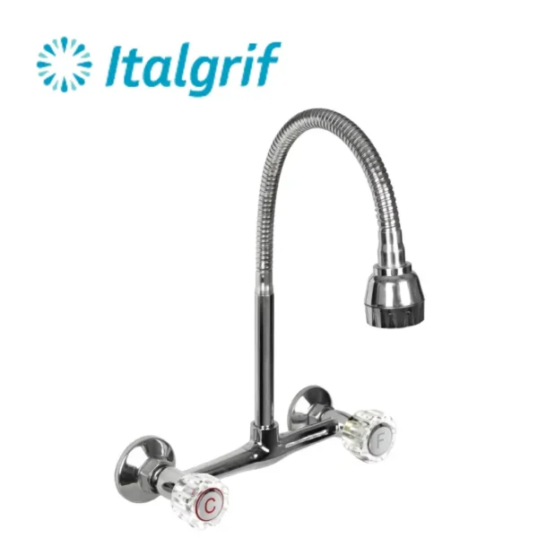 MEZCLADORA PARA LAVADERO PARED CON PICO FLEXIBLE - ITALGRIF