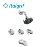MEZCLADORA DE DUCHA - TINA 3 LLAVES CON SALIDA TECNO - ITALGRIF