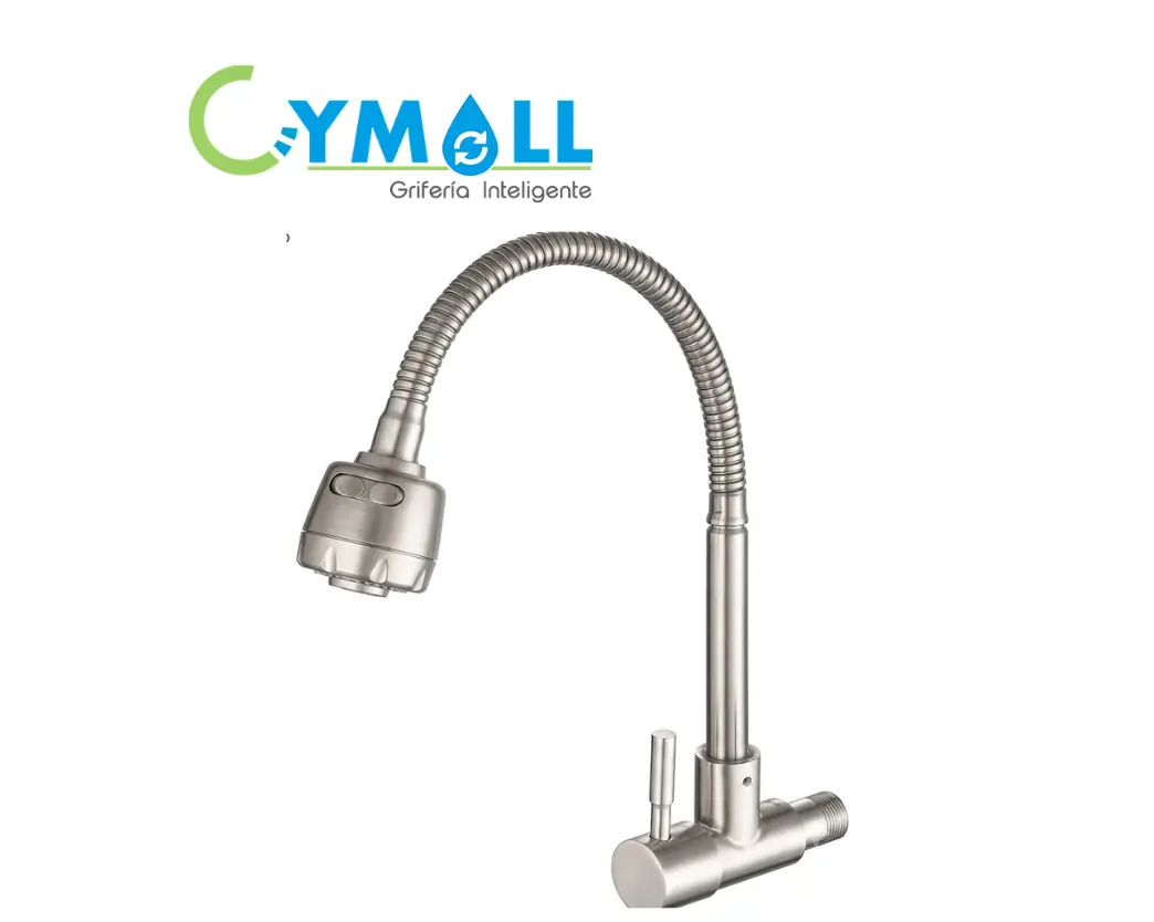 PLANTILLAS DE IMAGENES DE WEB - 2026-06-30T145049.737 LLAVE DE LAVADERO A LA PARED CON PICO FLEXIBLE INOX - CYMOLL - Imagen 1