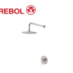 DUCHA MEZ MONOC CON CABEZA DE DUCHA 20CM EN ACERO INOX + BRAZO DE 30CM INOX