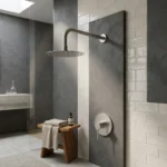 DUCHA MEZ MONOC CON CABEZA DE DUCHA 20CM EN ACERO INOX + BRAZO DE 30CM INOX - Imagen 2