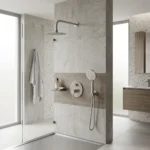 DUCHA MEZ MONOC CON CABEZA DE DUCHA 20CM EN ACERO INOX + BRAZO DE 30CM INOX + DUCHA TELEFONO INOX - Imagen 2