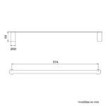 TOALLERO DE BARRA MARTINI BLACK - VAINSA - Imagen 2