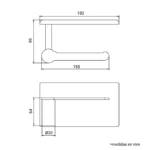 PAPELEREA CON REPISA MARTINI BLACK - VAINSA - Imagen 3