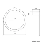 TOALLERO DE ANILLO MARTINI BLACK - VAINSA - Imagen 2