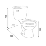 TWO PIECE PUNTA SAL BLANCO SIN ASIENTO - ITALGRIF - Imagen 2