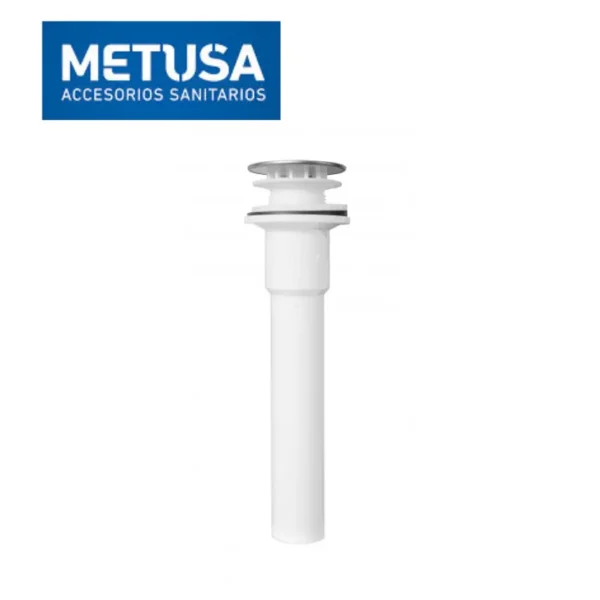 DESAGÜE PARA LAVATORIO 1 1/4” X 10” CON TAPÓN SUMIDERO ATRAPA PELO - METUSA